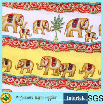 Hot Sale Elephant Printed Rayon Fabric From Textile Factory